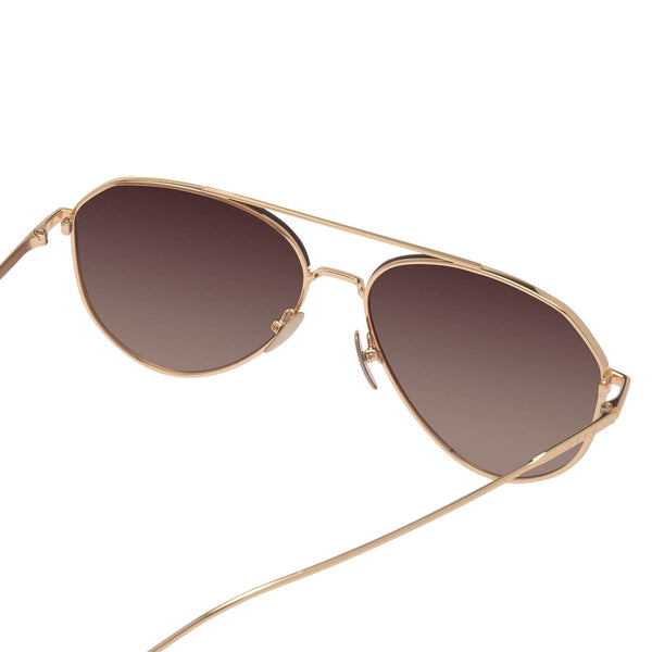 dash - brushed gold + coffee gradient sunglasses 6