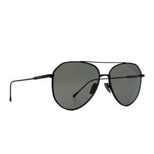 Dash Aviator Sunglasses Matte Black Solid Grey Lenses DIFF