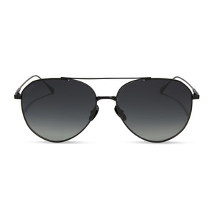 diff eyewear dash black grey gradient polarized sunglasses front view