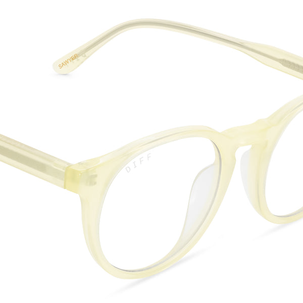 sawyer - buttercream + blue light technology glasses 2
