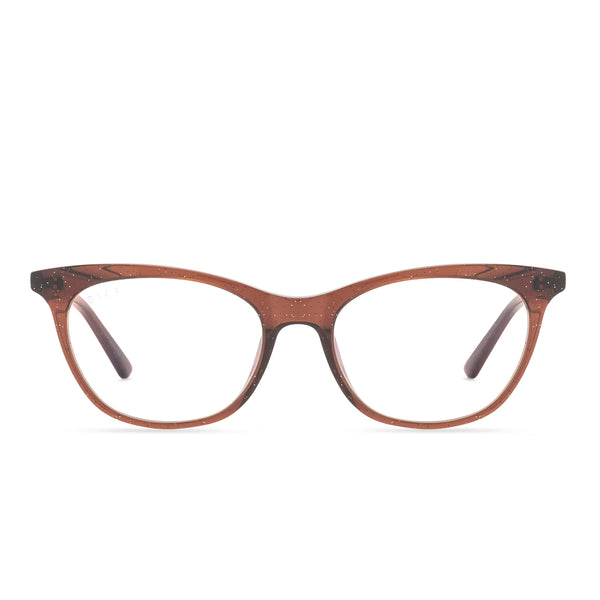 jade - festive chestnut + blue light glasses