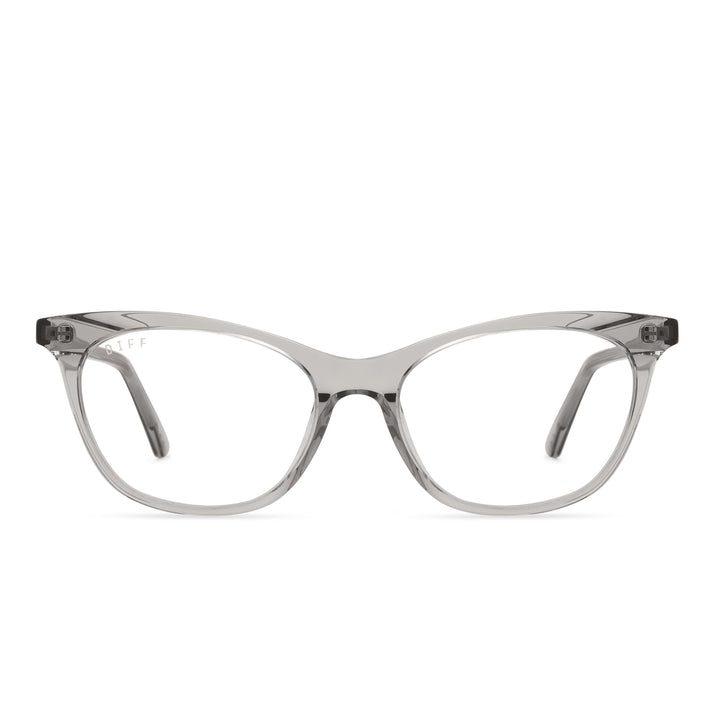 Jade Cat Eye Glasses Tempete Grey Crystal & Blue Light Technology DIFF Eyewear