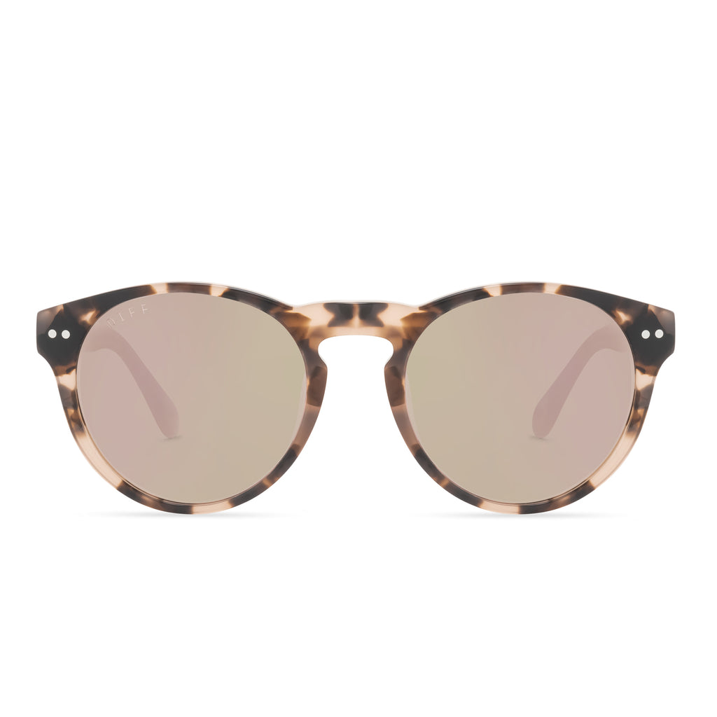 Cody Round Sunglasses Himalayan Tortoise & Cherry Blossom Mirror DIFF Eyewear