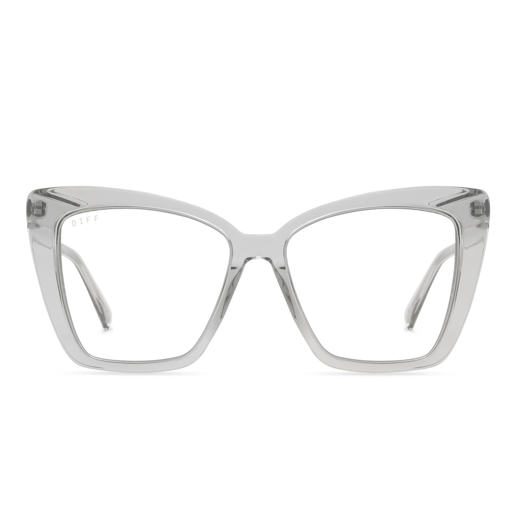 Becky IV Cat Eye Glasses | Grey Crystal & Blue Light Technology | DIFF ...