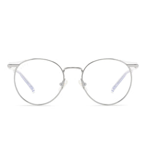 Summit Round Glasses, Silver &Clear Blue Light Technology