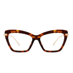 MILA - AMBER TORTOISE + CLEAR front