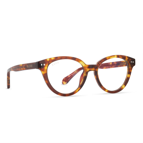carly - amber tortoise + blue light technology glasses 2