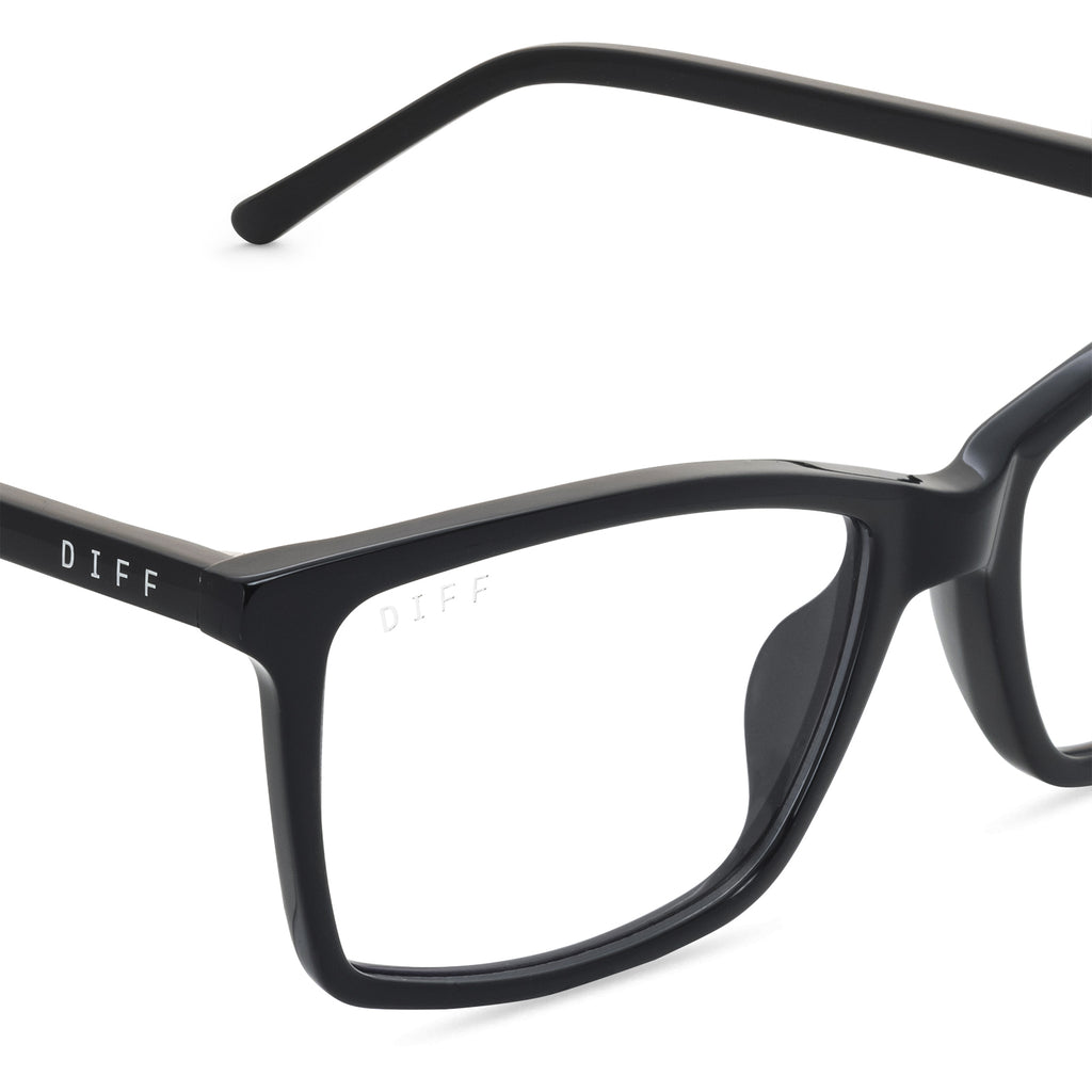 Connor Square Glasses Black & Clear Blue Light Technology DIFF Eyewear