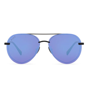 LENOX XS - MATTE BLACK + PURPLE MIRROR front
