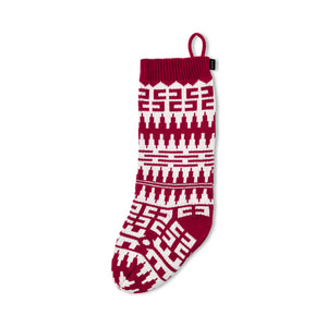 HOLIDAY STOCKING CHEVRON - RED + WHITE