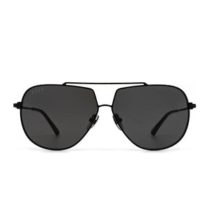 Denver sunglasses with black frame and grey lens- front view