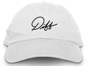 DIFF Dad Hat White + Black Emb