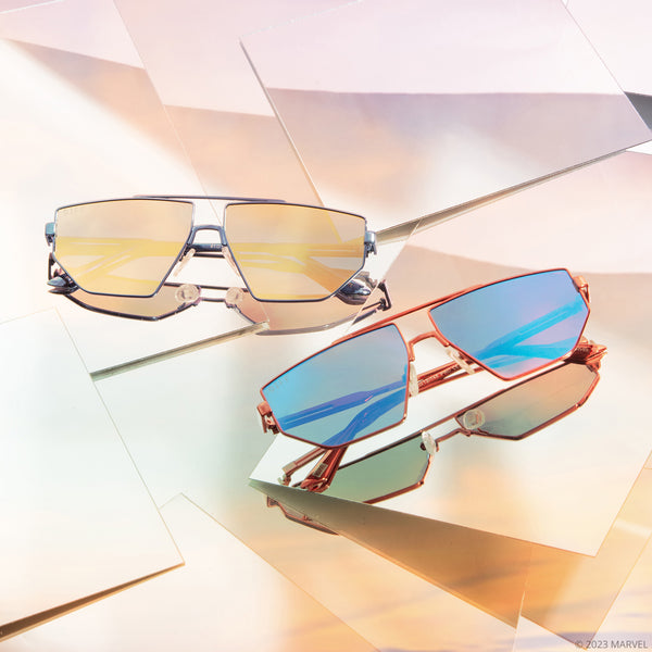 galactic heroes - metallic solar blue + galactic gold mirror + polarized sunglasses 5