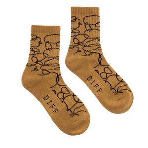 CREW SOCK SINGLE - ABSTRACT CIRCLES flatlay