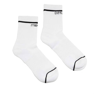 CREW SOCK SINGLE - WHITE flatlay