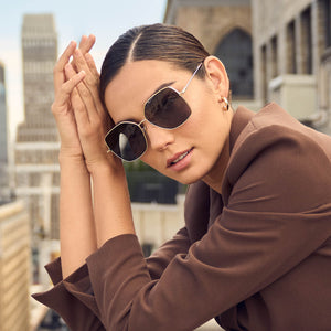 Gold rimmed sunglasses hot sale