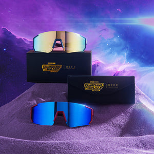 lifestyle - marvel studios guardians of the galaxy x diff eyewear team suit shield sunglasses collection with packaging and case