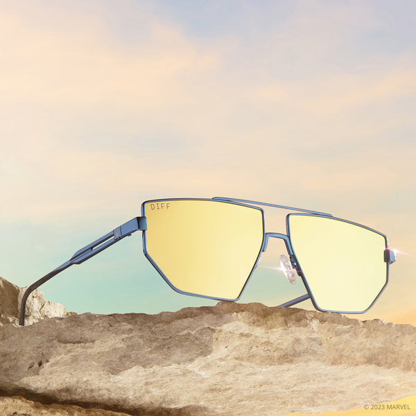 galactic heroes - metallic solar blue + galactic gold mirror + polarized sunglasses 1