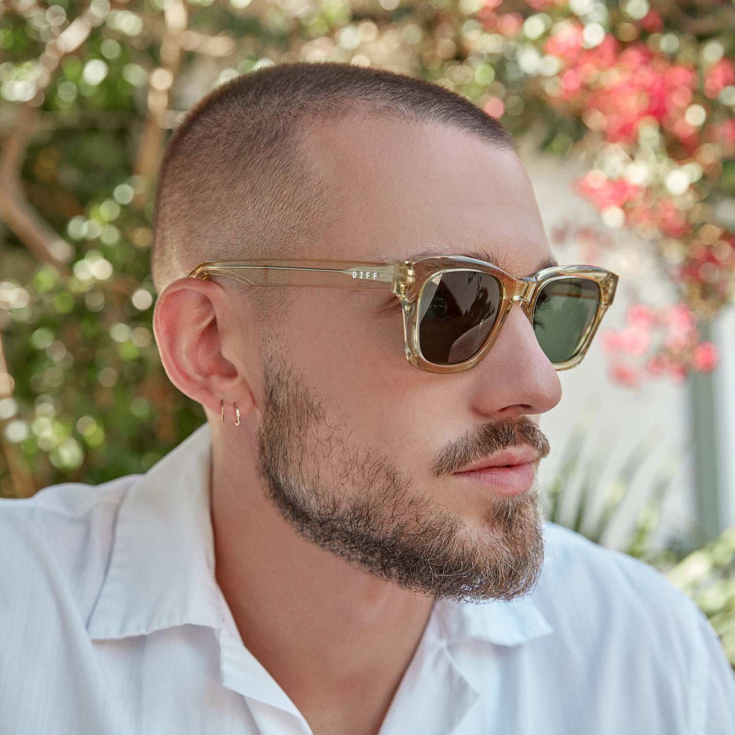 Dean Square Sunglasses Platinum Crystal & G15 Polarized Lenses DIFF