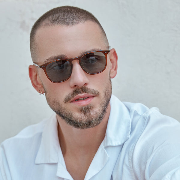 maxwell - whiskey + grey polarized sunglasses 1