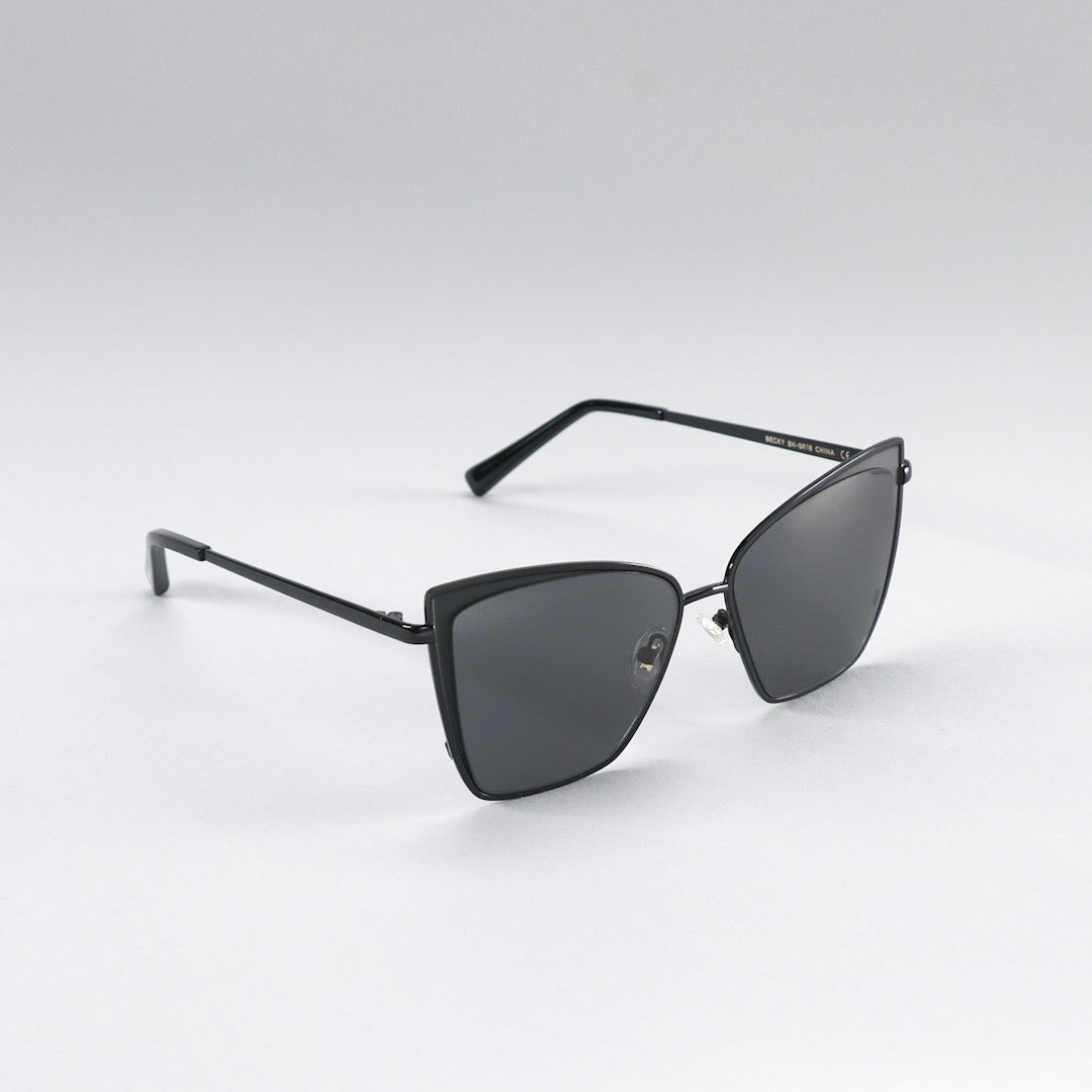 Diff Eyewear Stylish Becky Sunglasses: Black/Dark Smoke NWT Becky II Cat Eye Sunglasses | Black & Dark Smoke Lenses  main image 2