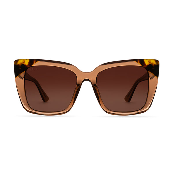 lizzy - dunes crystal + brown gradient sunglasses