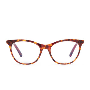 DARCY - AMBER TORTOISE + BLUE LIGHT READERS front