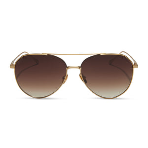 Dash Brushed Gold Coffee Gradient Sunglasses front
