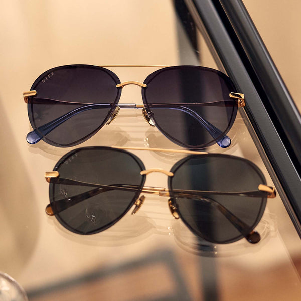 lenox - gold + blue gradient + polarized sunglasses 3