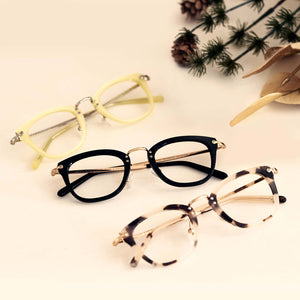 Prescription Square - Cream Tortoise Glasses Frame - Clear RX Lens - Rue by Diff Eyewear