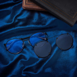 Harry Potter DIFF Eyewear Ravenclaw Sunglasses RAVENCLAW™ - SCHOLARLY MATTE BLACK + TWILIGHT BLUE  main image 3