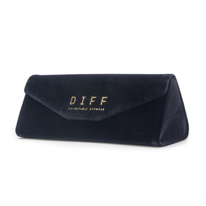 Triangle Leather Glasses Case Black