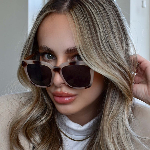 hailey - cream tortoise + solid grey sunglasses 7