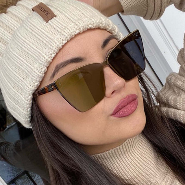 customer content - krishan.satterfield diff goldie dark orange tortoise frame gold mirror sunglasses