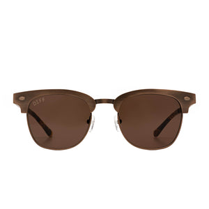 EMMETT - BRUSHED BROWN + BROWN SUNGLASSES
