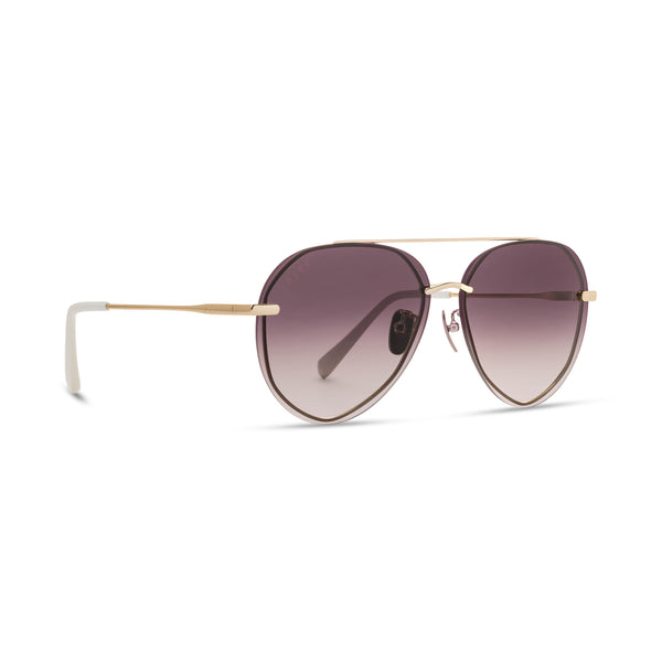lenox - gold + brown gradient mirror polarized sunglasses 2