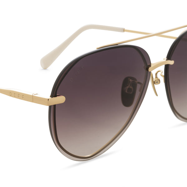 lenox - gold + brown gradient mirror polarized sunglasses 4