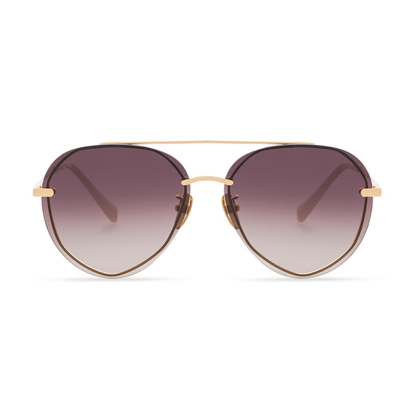 lenox - gold + brown gradient mirror polarized sunglasses