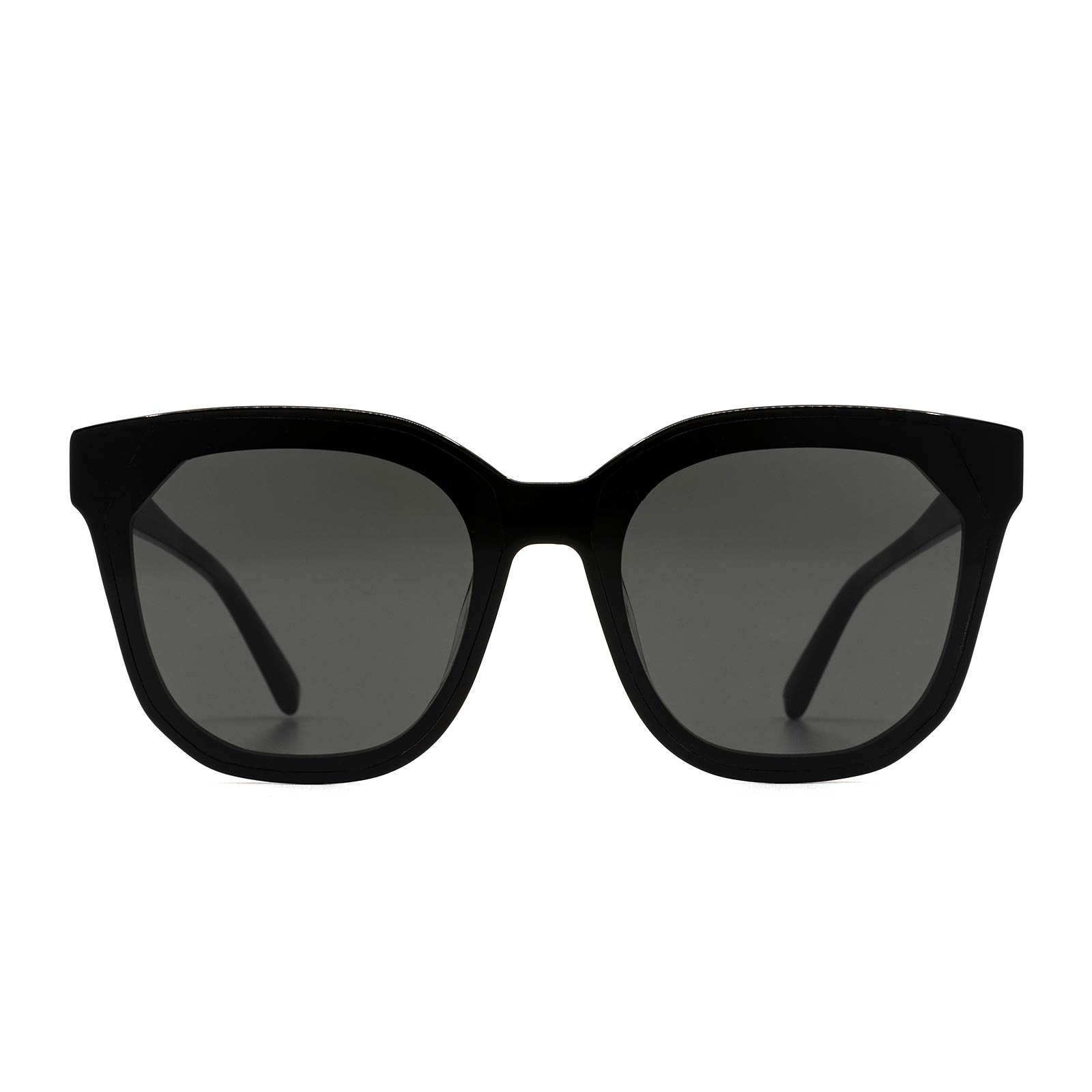 Gia Cat Eye Sunglasses | Black & Solid Grey Lenses | DIFF Eyewear