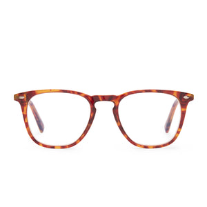 GRIFFIN - AMBER TORTOISE + BLUE LIGHT READERS front