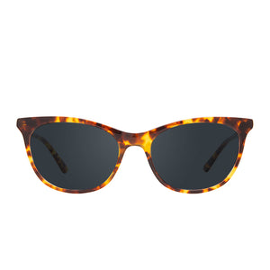 diff eyewear jade cat eye sunglasses with a amber tortoise prescription glasses front view