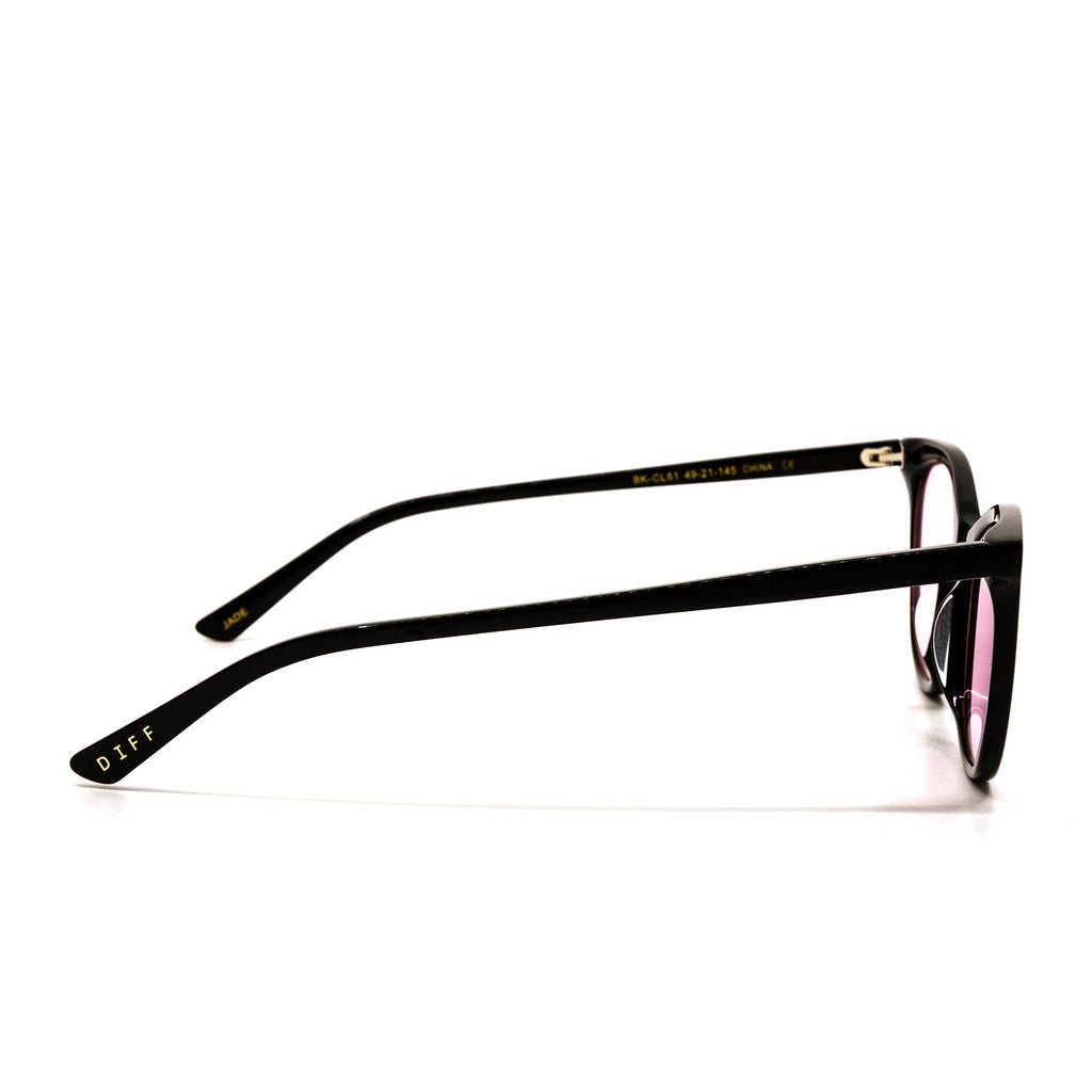 Jade Cat Eye Glasses Black & PINK Clear Blue Light Technology DIFF Eyewear