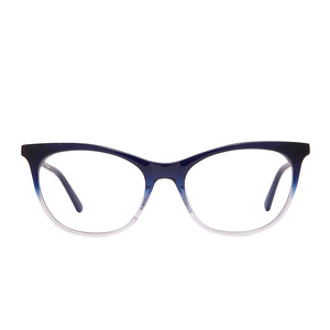 Jade Cat Eye Glasses, Navy Ombre & Clear Blue Light Technology