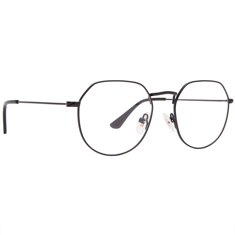 James Round Glasses | Black & Clear Blue Light Technology | DIFF Eyewear