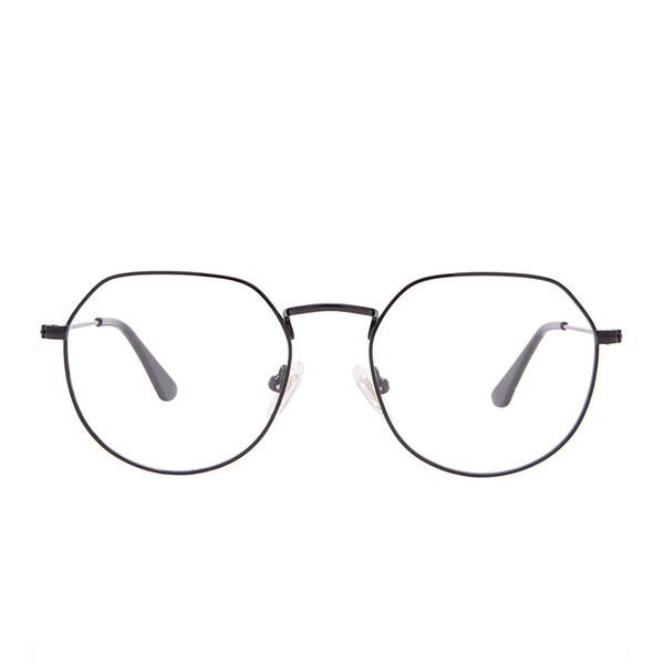james - black + blue light technology clear glasses
