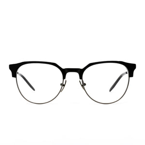KIRA - GUNMETAL BLACK + CLEAR GLASSES