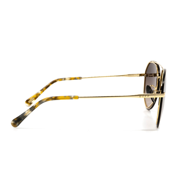 lenox - gold + sea tortoise tips + brown gradient sunglasses 3