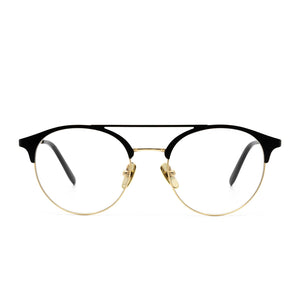 diff eyewear lexi gold matte black clear front view