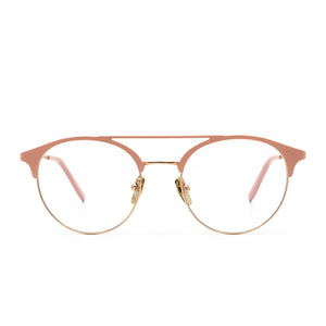 diff eyewear lexi rose gold blush pink clear glasses front view