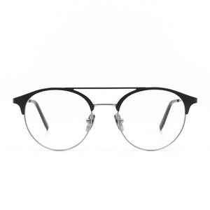 diff eyewear lexi silver matte dark grey clear glasses front view